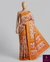 Orange floral saree :Bold, bright, and blooming. ✨