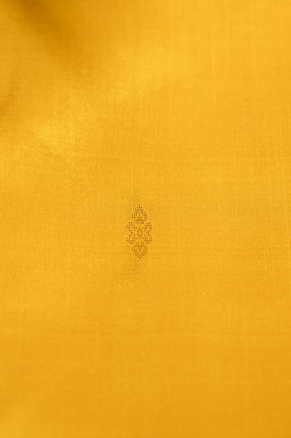 The Radiant Sunbeam: Canary Yellow Silk Saree with Magenta Contrast