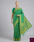 The Verdant Flow: Emerald Green Crepe Silk Saree with Gold Zari Buttas