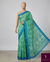 The Verdant Oasis: Mint & Sea-Blue Chiffon Saree with Graphic Floral Print