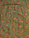 The Olive Orchard: Moss Green Chiffon Saree with Autumn Floral Print