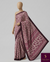 The Amethyst Thicket: Plum & Ivory Printed Chiffon Saree with Geometric Borders