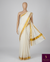 The Malabar Heritage: Off-White Kerala Kasavu Cotton Saree with Golden Zari Border