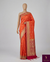 The Sunset Loom: Tangerine Orange Kanchipuram Saree with Golden Zari & Fuchsia Paisley Pallu
