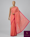 Blush Coral & Magenta Geometric Printed Saree
