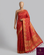 The Crimson Shubh: Crimson Bridal Red Banarasi Silk Saree With Gold Zari Jaal