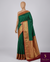 The Emerald Queen: Emerald Green Silk Saree With Crimson Red Zari Border
