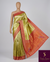 The Swarna Mayuri: Olive Gold Tissue Banarasi Saree With Vermilion Red Border