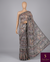 The Tuscan Bloom: Taupe Grey Printed Italian Silk Saree