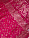 The Gulabi Rani: Magenta & Antique Gold Banarasi Inspired Woven Saree