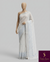 The Ivory Nila: Pure White & Powder Blue Embroidered Cotton Saree
