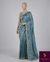 The Meghna Yamuna: Steel Blue Embroidered Raw Silk Saree