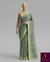 The Vasundhara Mayura: Sage Green & Lime Floral Printed Saree