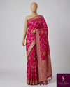 The Pavitra Vilasa: Rani Pink Woven Silk Saree