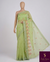 The Vasundhara Riva: Lime Green Floral Embroidered Cotton Saree