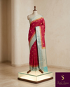 The Tanvi Vilasa: Rani Pink & Pastel Seafoam Kanchipuram Silk Saree