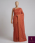 The Mridula Riva: Rust Terracotta Embroidered Cotton Saree