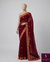 The Sharanya Riva: Deep Maroon & Multicolor Threadwork Embroidered Saree