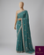 The Tanvi Riva: Peacock Teal Floral Embroidered Georgette Saree