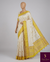 The Devika Vilasa: Cream Ivory & Lemon Yellow Tussar Silk Cotton Saree