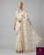 The Alankrita Riva: Pearl Ivory Georgette Saree with Embroidered Scallop Border
