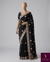 The Kaashvi Riva: Midnight Black Georgette Saree with Embroidered Scallop Border