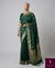 The Padmavati Vilasa: Emerald Green & Antique Gold Zari Raw Silk Saree