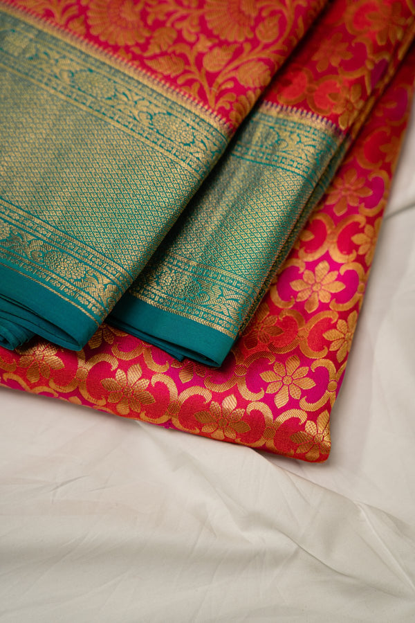 Chilli Red Georgette Silk Saree