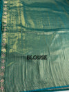 The Jade Meenakari: Sea-Green Brocade Silk Saree with Peacock & Paisley Pallu