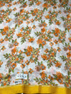 The Marigold Meadow: Cream Printed Saree with Vibrant Yellow Textured Border