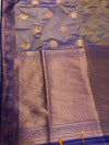 The Royal Nilambari: Imperial Violet & Gold Soft Silk Saree