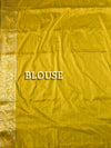 The Kritika Malini: Olive Green & Gold Raw Silk Saree
