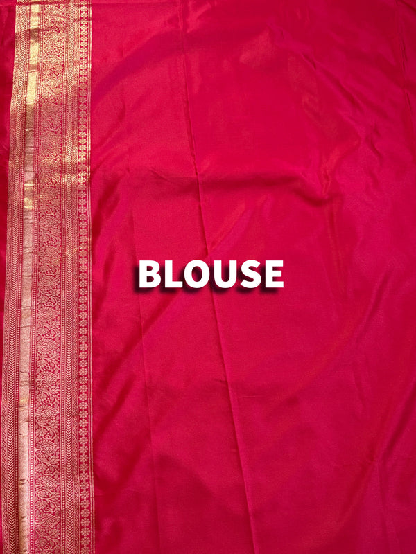 The Kalyani Vilasa: Crimson Red & Antique Gold Woven Saree