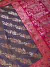 The Meenakshi Vilasa: Muted Purple & Rani Pink Woven Saree
