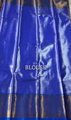 The Royal Kanjivaram: Mustard Gold Kanchipuram Silk Saree with Indigo Blue Zari Border