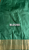 The Haldi Aahana: Mustard Yellow & Bottle Green Kanchipuram Silk Saree