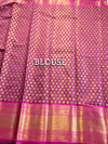 The Midnight Leher: Black & Gold Leheriya Saree With Fuchsia Pink Zari Border