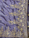 The Lavender Lattice: Periwinkle Drape with Ornate Floral Borders & Hand-Tied Tassels