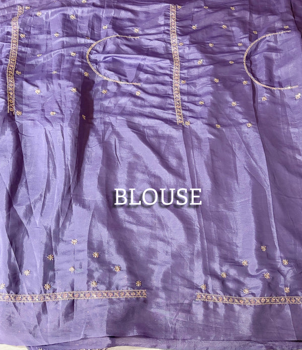 The Lavender Lattice: Periwinkle Drape with Ornate Floral Borders & Hand-Tied Tassels