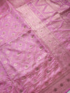 The Pink Nila: Rose Pink Woven Zari Banarasi Silk Saree