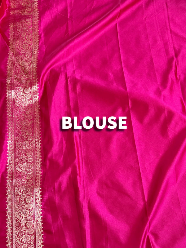 The Meenakshi Vilasa: Rani Pink & Antique Gold Banarasi Silk Saree