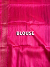The Chandrika Vilasa: Jet Black & Rani Pink Handloom Silk Saree