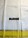The Devika Vilasa: Cream Ivory & Lemon Yellow Tussar Silk Cotton Saree