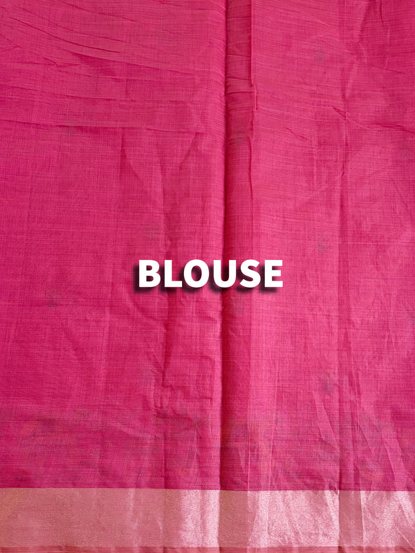 The Rohini Vilasa: Rose Coral Royal Safari Handloom Cotton Saree