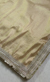 The Gilded Glamour: Metallic Gold Drape with Intricate Silver Lace Border