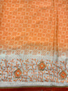 The Sunaina Riva: Mustard Yellow Geometric & Embroidered Cream Border Saree