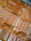 The Sunrise Loom: Honey Gold Leheriya Kanchipuram Saree with Classic Zari Brocade