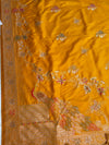 The Harita Vilasa: Mustard Yellow Woven Silk Saree