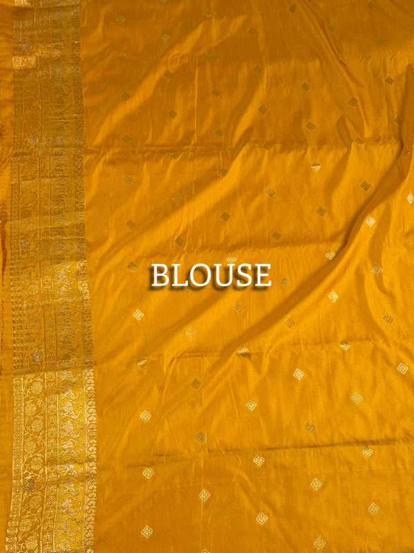 The Swarna Kanti: Mustard Gold Banarasi Inspired Woven Saree