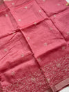 The Tanvi Vilasa: Rust Rose Handloom Cotton Saree with Antique Gold Zari